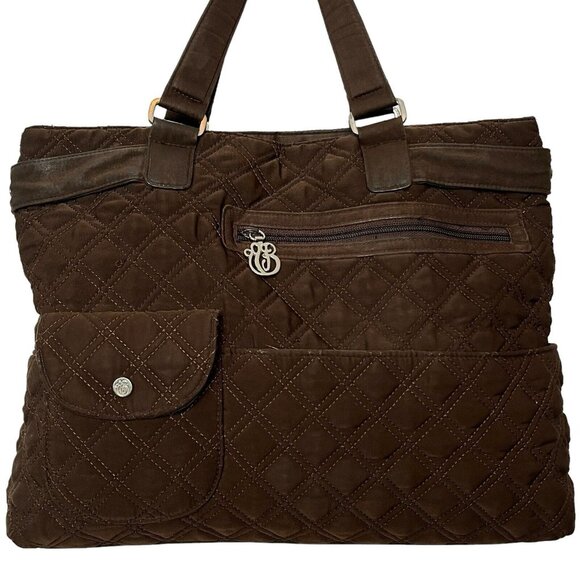 Vera Bradley Brown Quilted Microfiber Tote Shoulder Bag/Hand Bag & Wallett - Picture 2 of 16